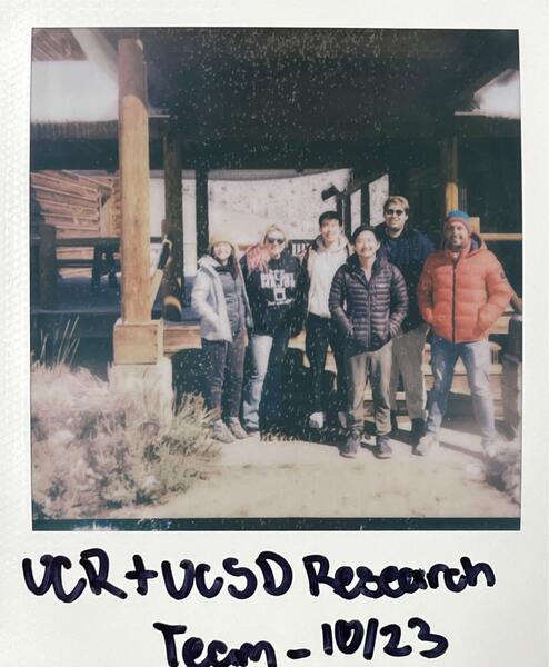 Lab group outside Crooked Creek field station